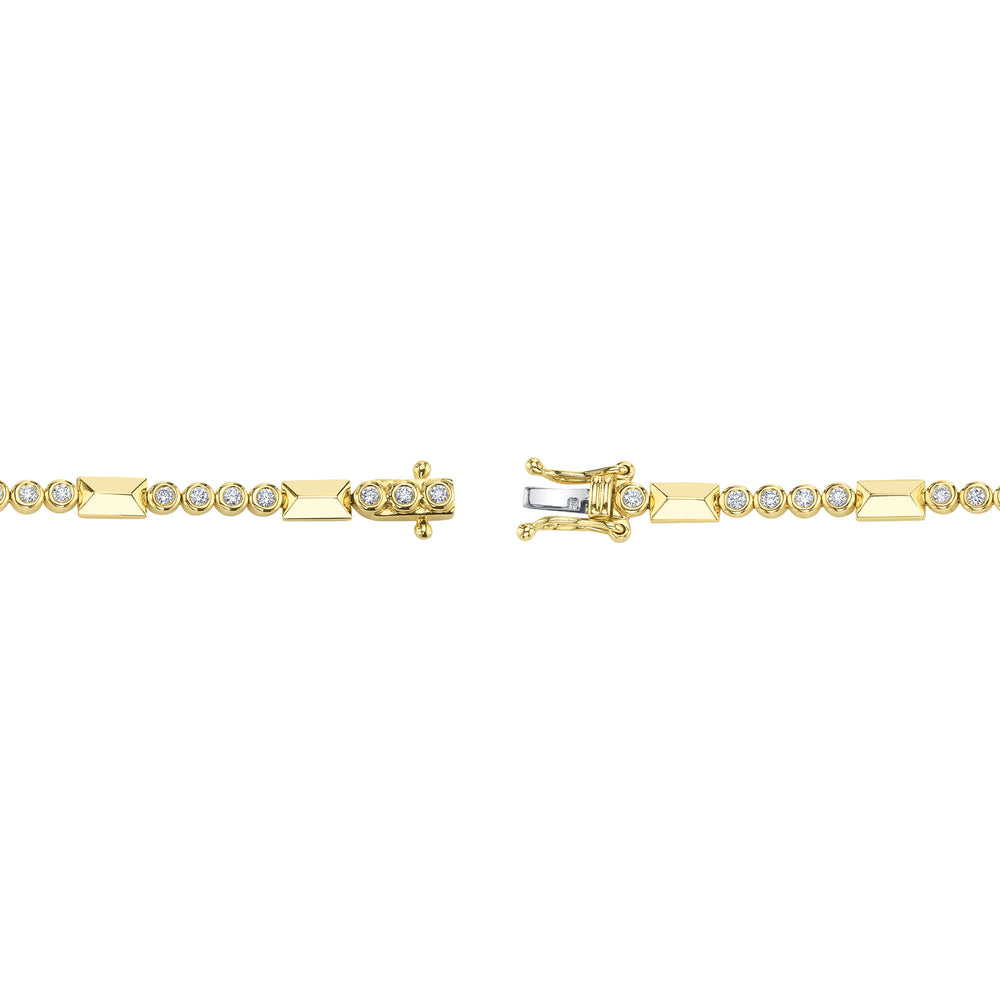 0.54Ct 14K Y/G Diamond Bezel Geo Cut Bracelet