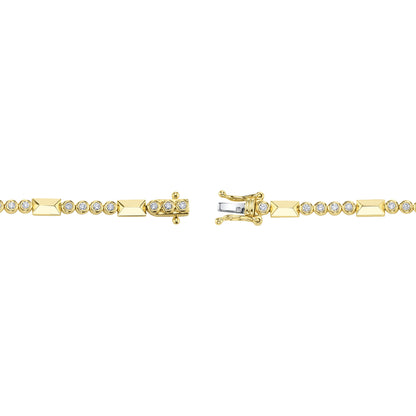0.54Ct 14K Y/G Diamond Bezel Geo Cut Bracelet
