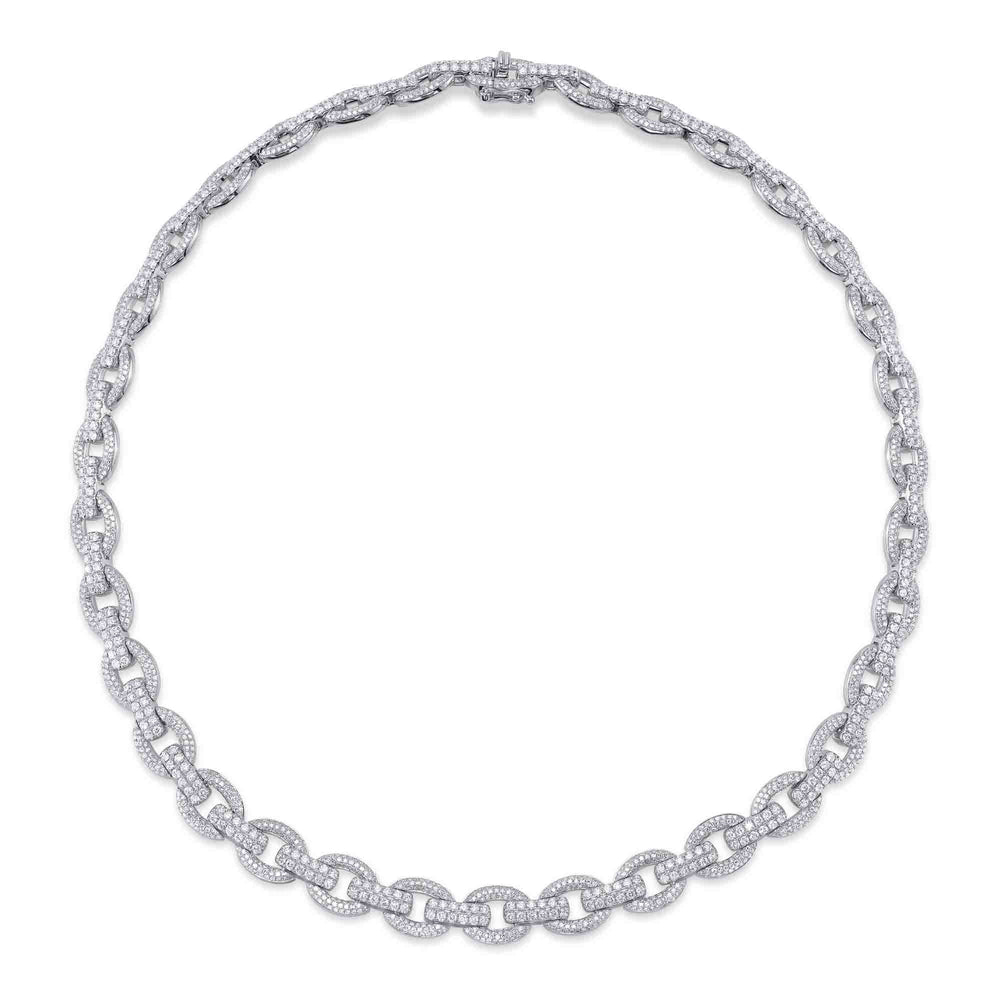 9.46Ct 14K W/G Diamond Link Necklace