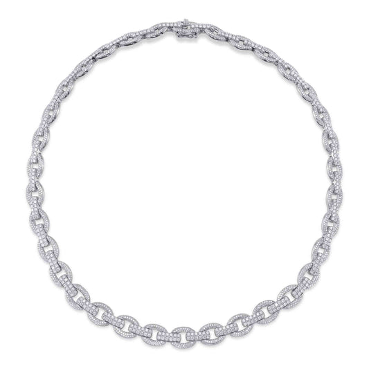 9.46Ct 14K W/G Diamond Link Necklace