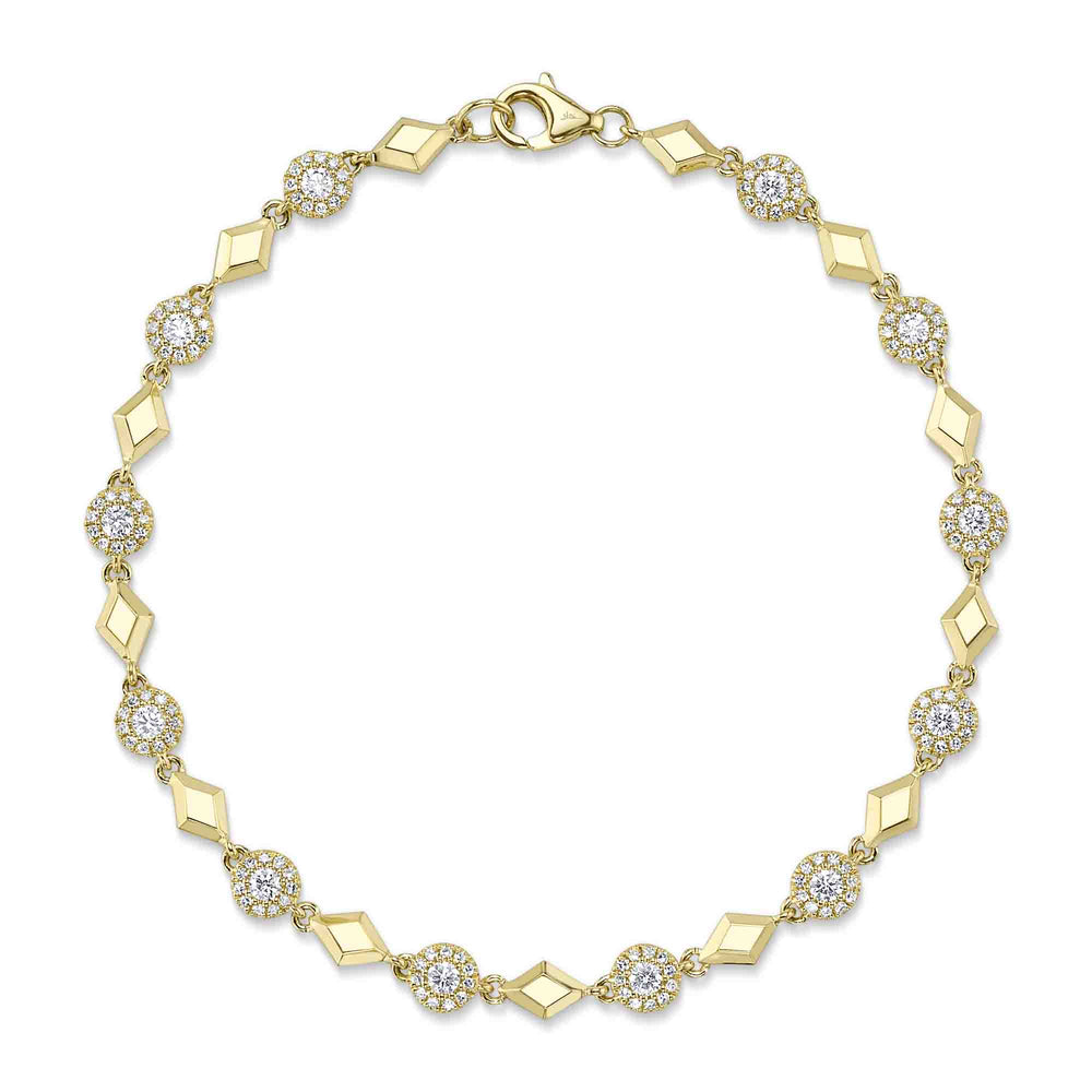0.78Ct 14K Y/G Diamond Geo Cut Bracelet
