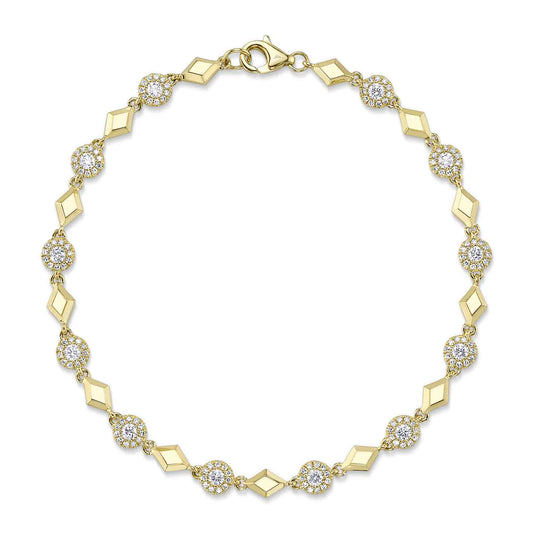 0.78Ct 14K Y/G Diamond Geo Cut Bracelet