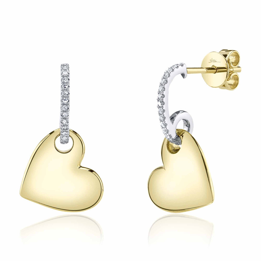 0.08Ct 14K2T Y/W Diamond Heart Earring