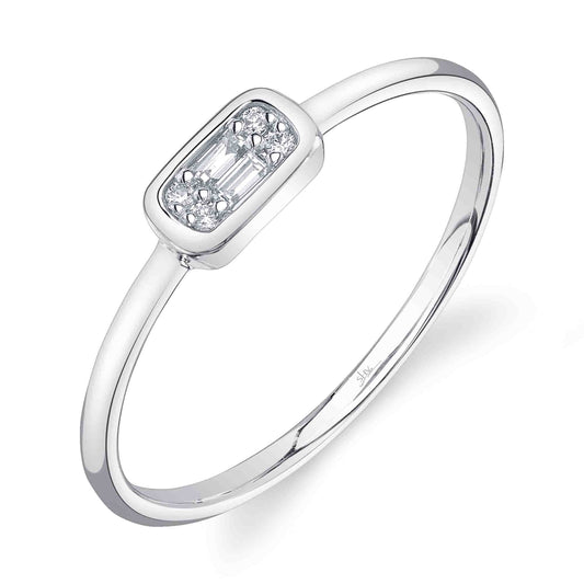 0.07Ct 14K W/G Diamond Baguette Ring