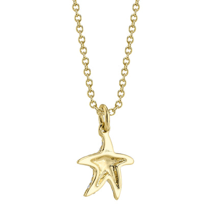 0.15Ct 14K Y/G Diamond Starfish Necklace