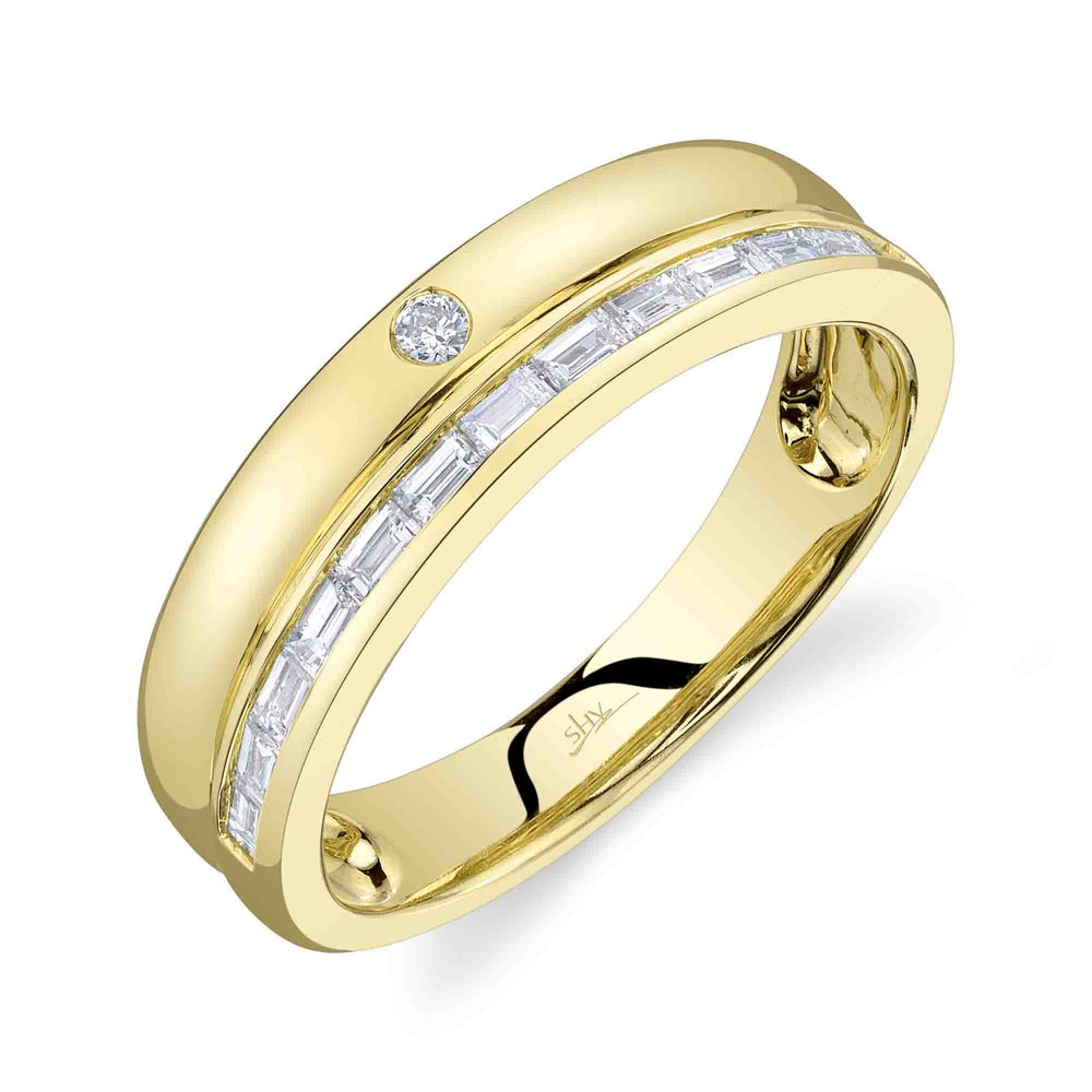 0.32Ct 14K Y/G Diamond Baguette Band
