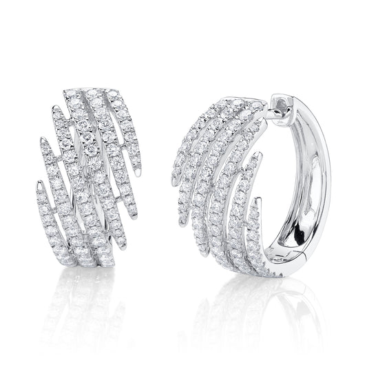 1.18Ct 14K W/G Diamond Hoop Earring