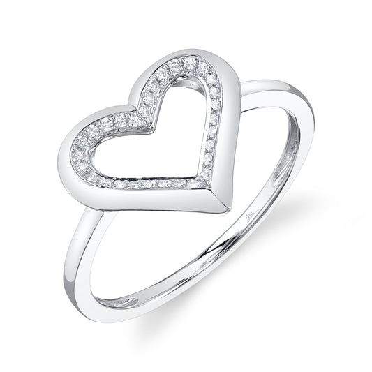 0.07Ct 14K W/G Diamond Heart Ring