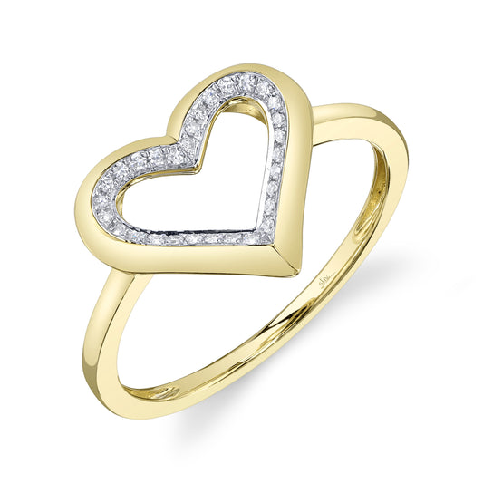 0.07Ct 14K Y/G Diamond Heart Ring