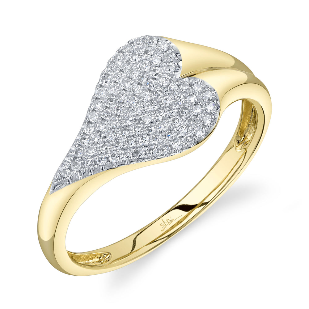 0.18Ct 14K Y/G Diamond Pave Heart Ring