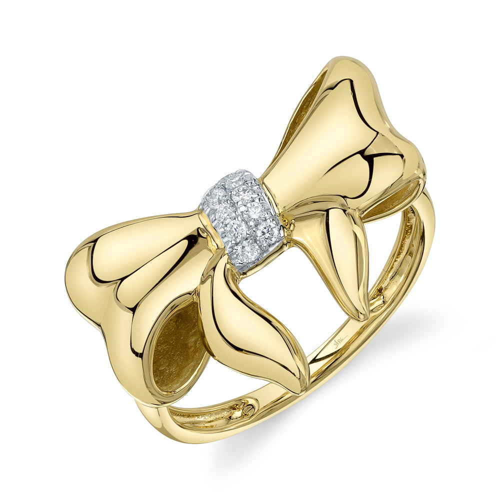 0.09Ct 14K Y/G Diamond Bow Ring