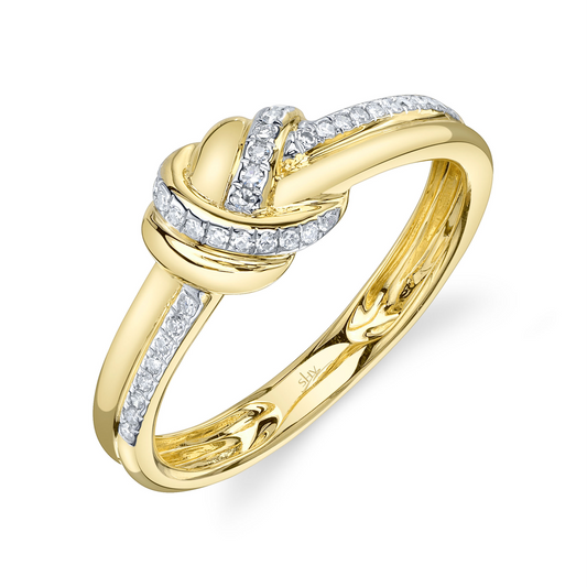 0.13Ct 14K Y/G Diamond Love Knot Ring