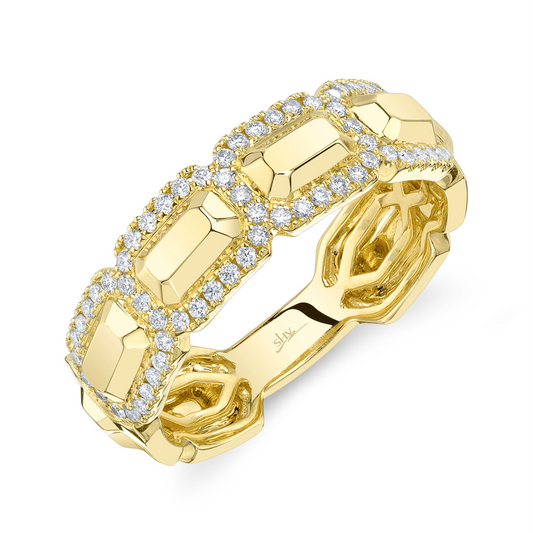 0.28Ct 14K Y/G Diamond Geo Cut Ring