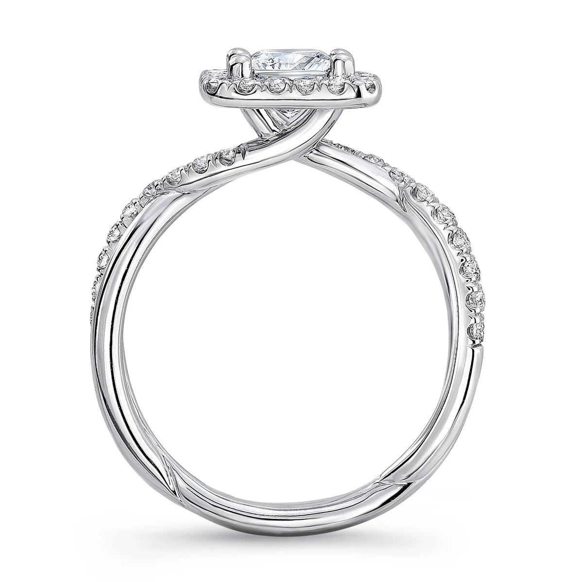 Uneek Infinity Collection Halo Princess Cut Engagement Ring