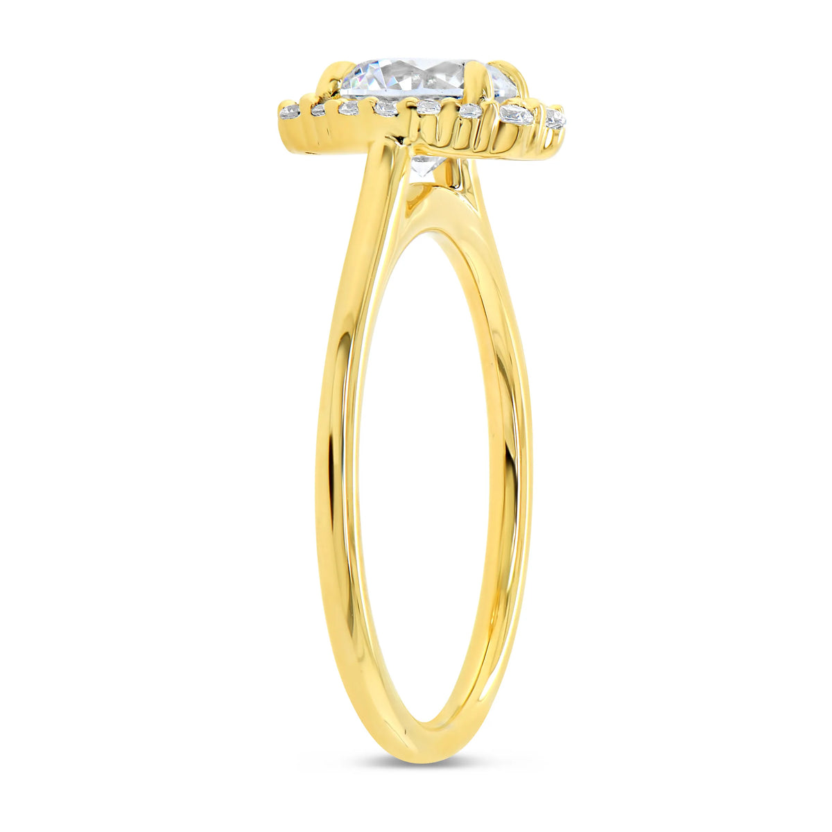 Uneek Petals Collection Halo Round Engagement Ring