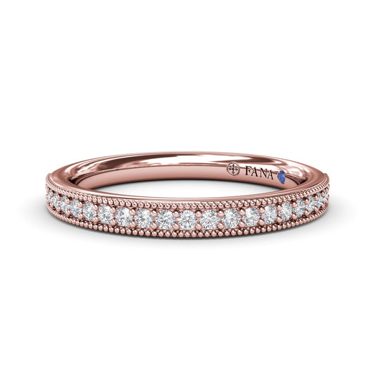 Milgrain and Diamond Wedding Band