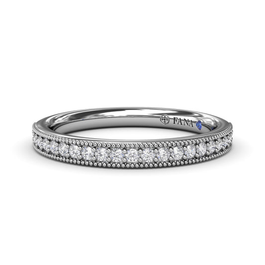 Milgrain and Diamond Wedding Band