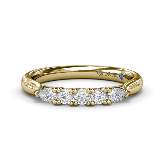 Pear and Round Diamond Wedding Band