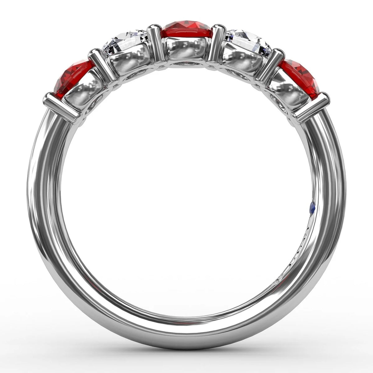 Chunky Ruby and  Shared Prong Anniversary Band