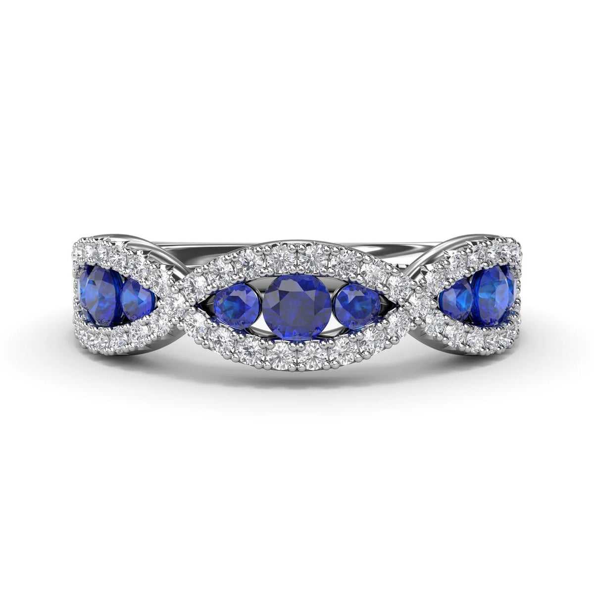 Crossover Sapphire and  Wedding Band