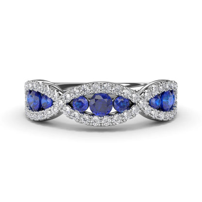 Crossover Sapphire and  Wedding Band