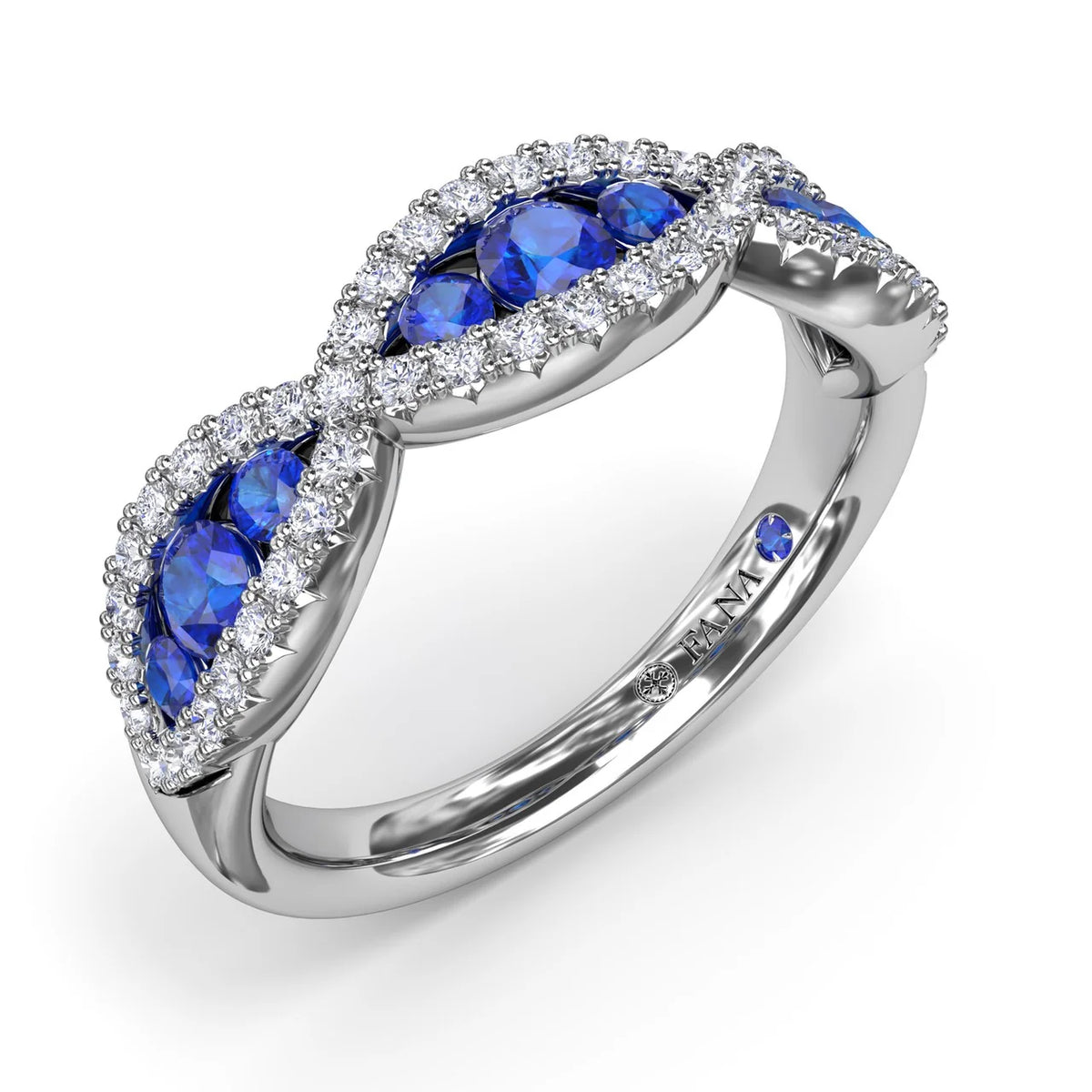 Crossover Sapphire and  Wedding Band
