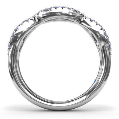 Crossover Sapphire and  Wedding Band