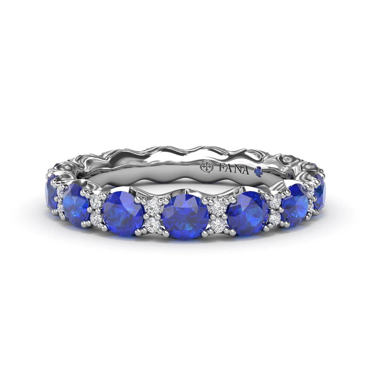 Round Sapphire and  Eternity Band