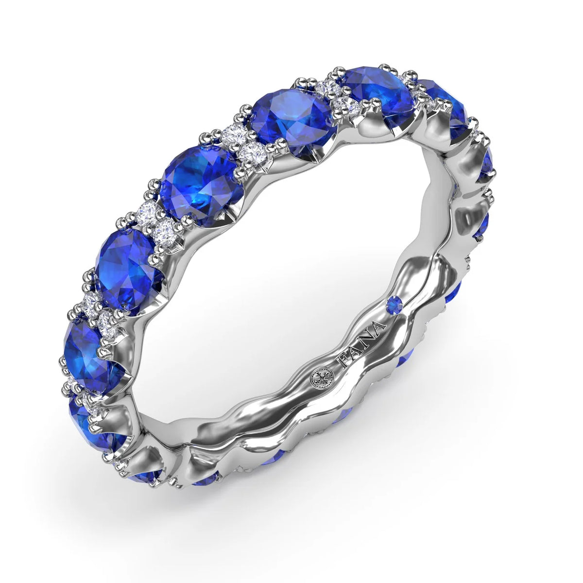 Round Sapphire and  Eternity Band
