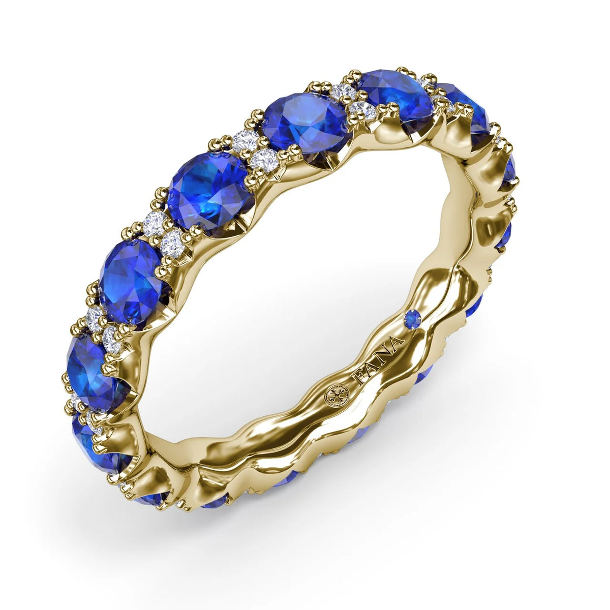 Round Sapphire and  Eternity Band