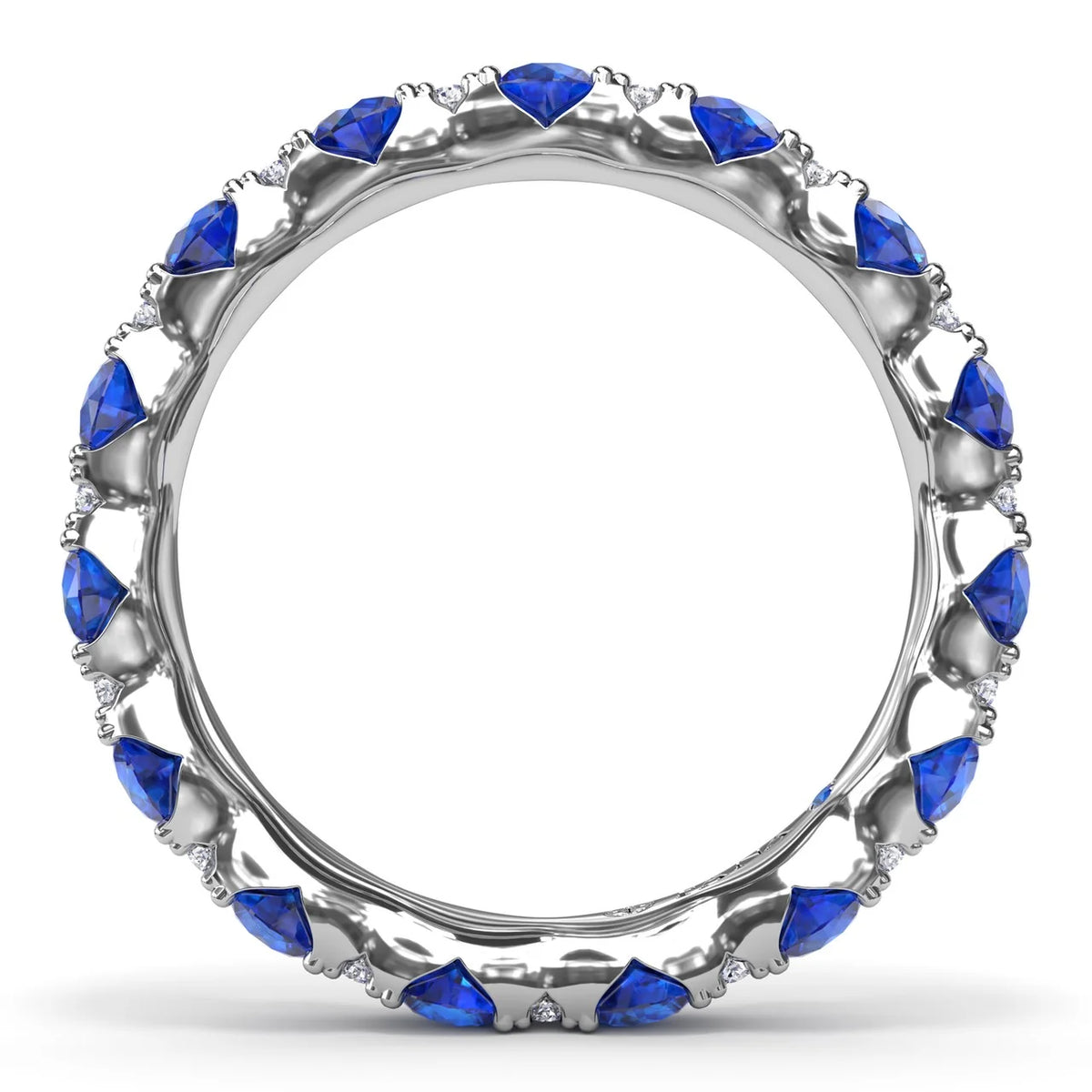 Round Sapphire and  Eternity Band