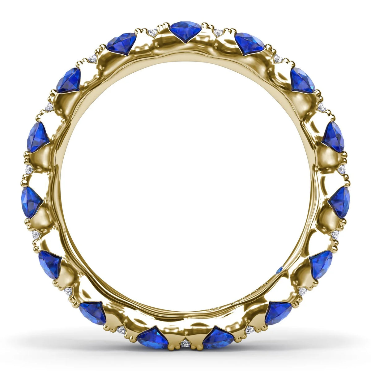 Round Sapphire and  Eternity Band