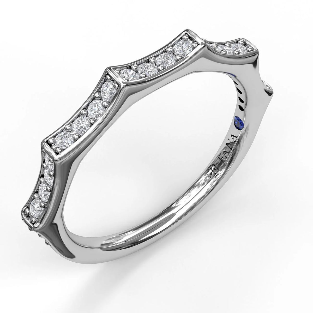 Scalloped Profile Bead and Channel Set  Band
