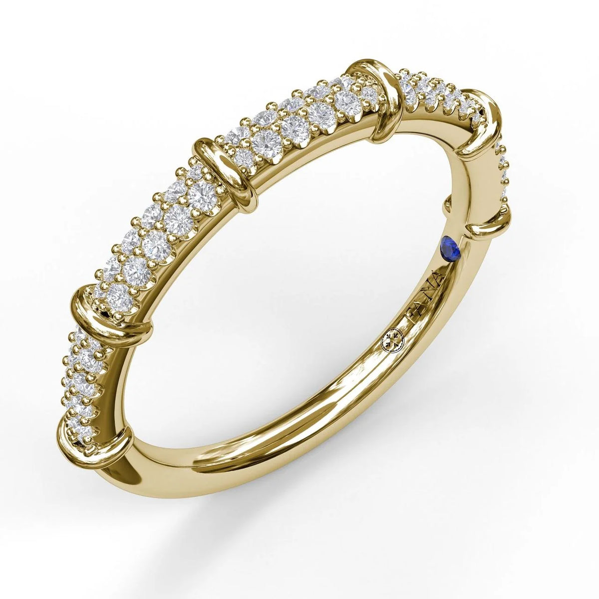 Micropave  Band with High Polished Accents