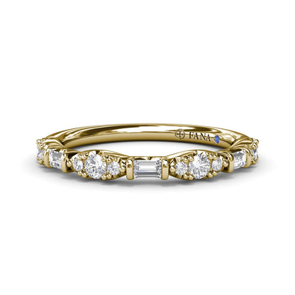 Round Clusters and Emerald Cut  Wedding Ring