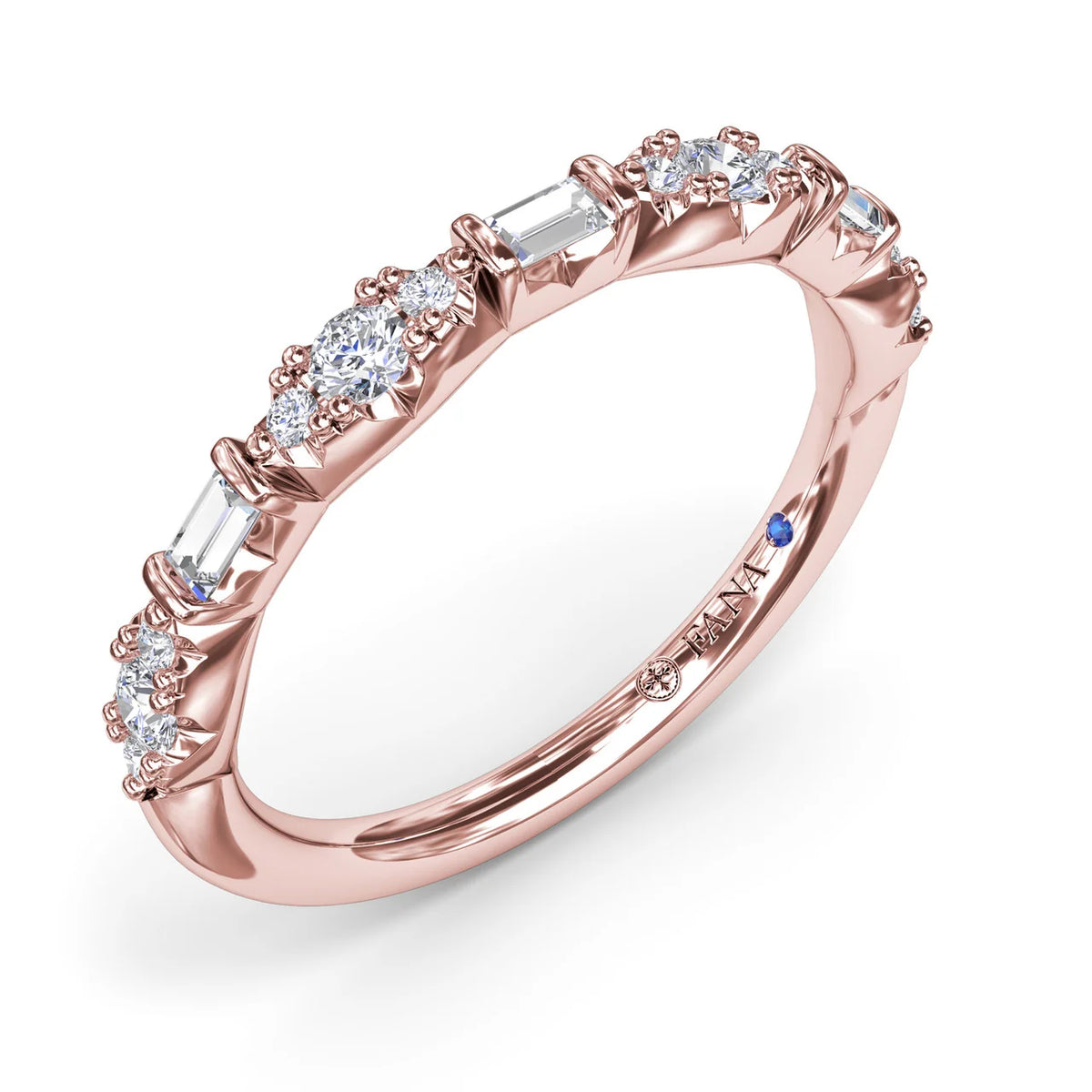 Round Clusters and Emerald Cut  Wedding Ring