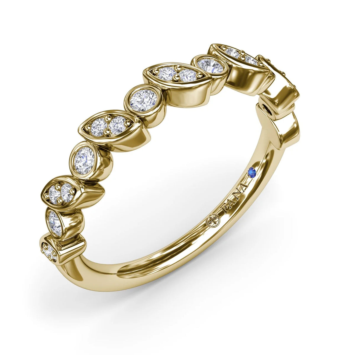Multi-shaped Bezel Set  Band