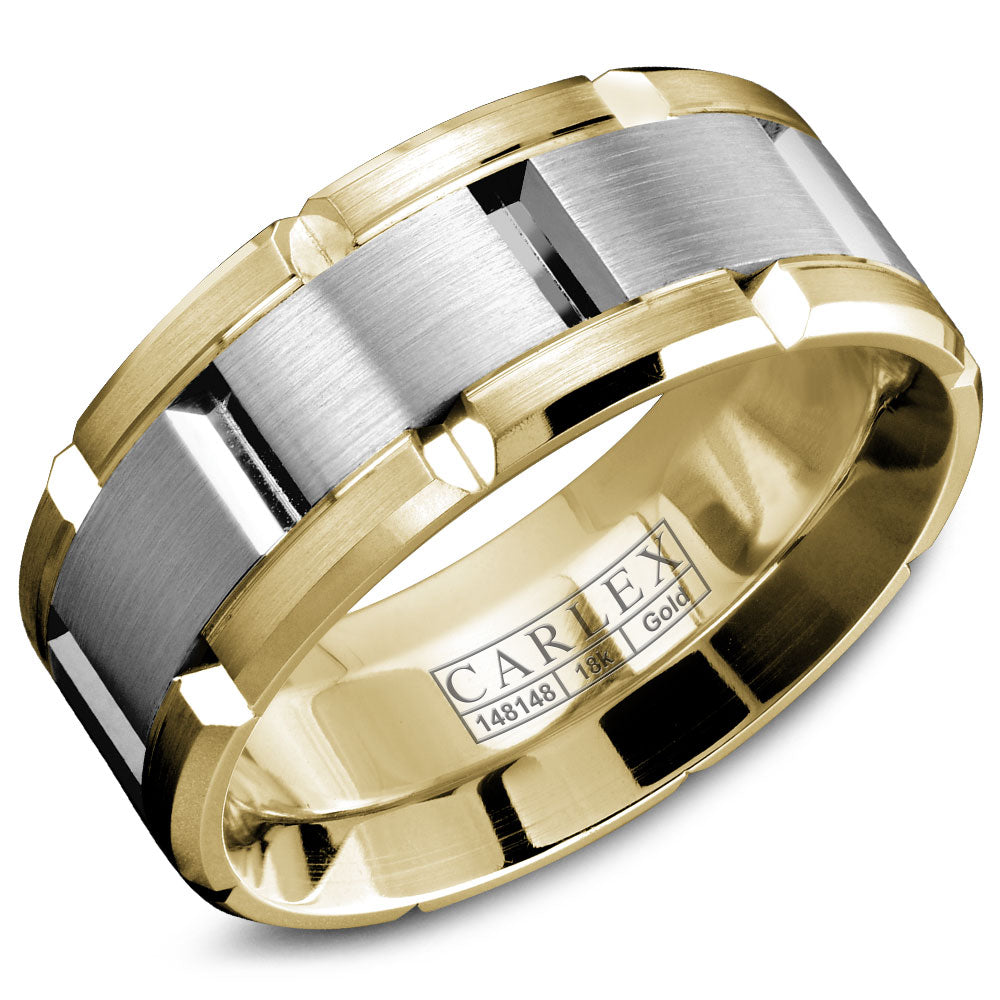 9.00mm Carlex Wedding Band in W&Y Gold