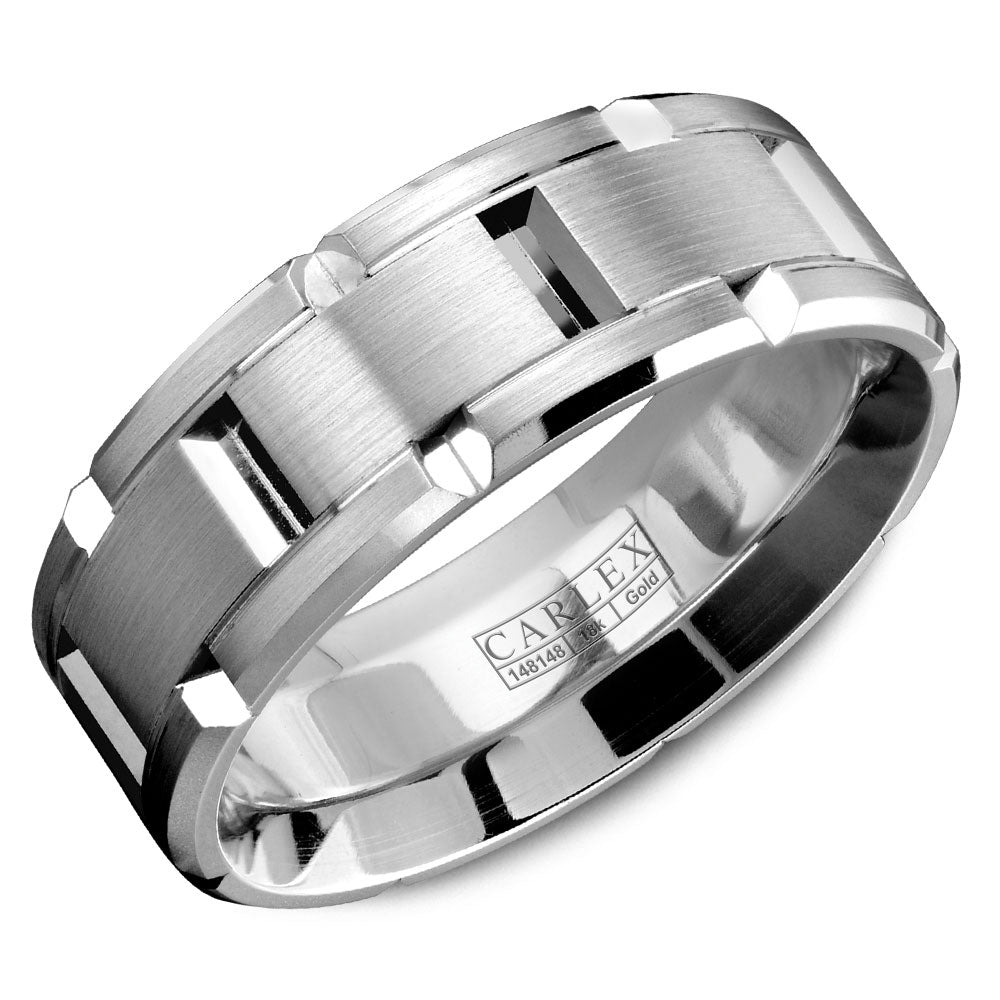 8.00mm Carlex Wedding Band in White Gold