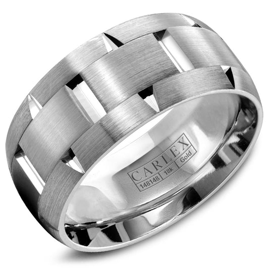 9.50mm Carlex Wedding Band in White Gold