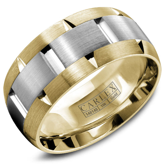 9.50mm Carlex Wedding Band in W&Y Gold