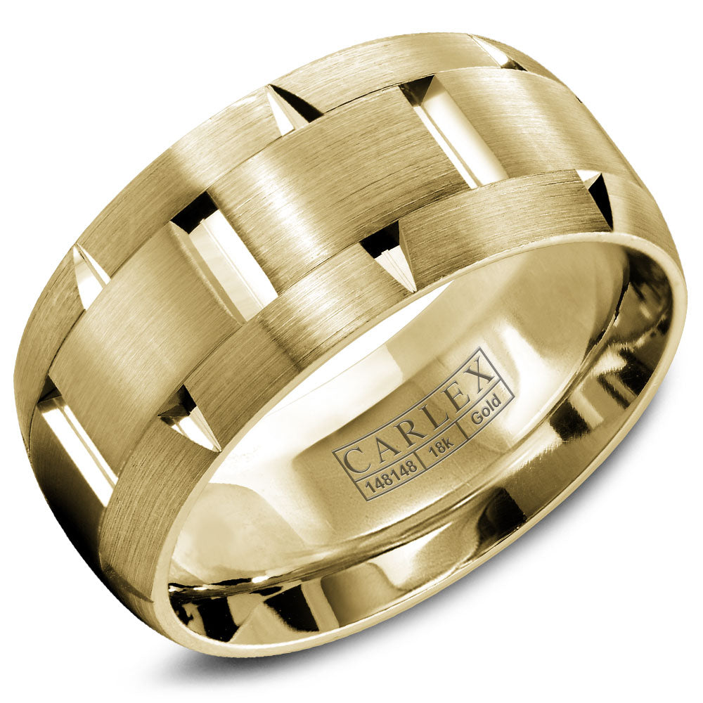 9.50mm Carlex Wedding Band in Yellow Gold