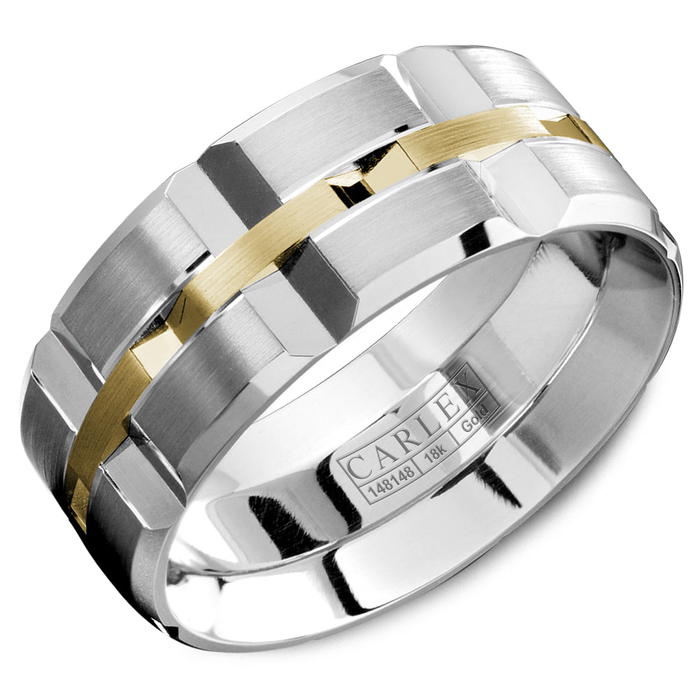9.00mm Carlex Wedding Band in Y&W Gold