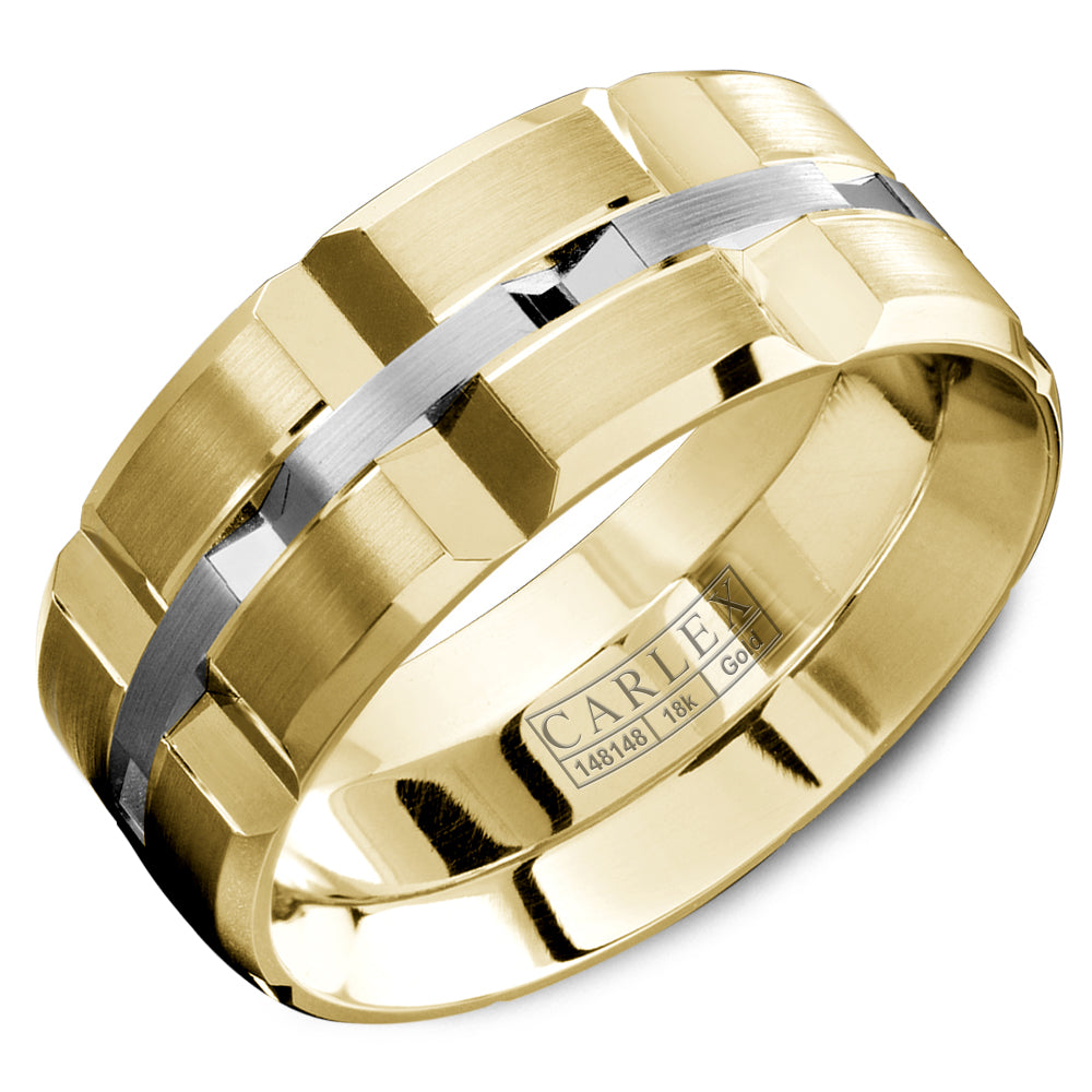 9.00mm Carlex Wedding Band in W&Y Gold