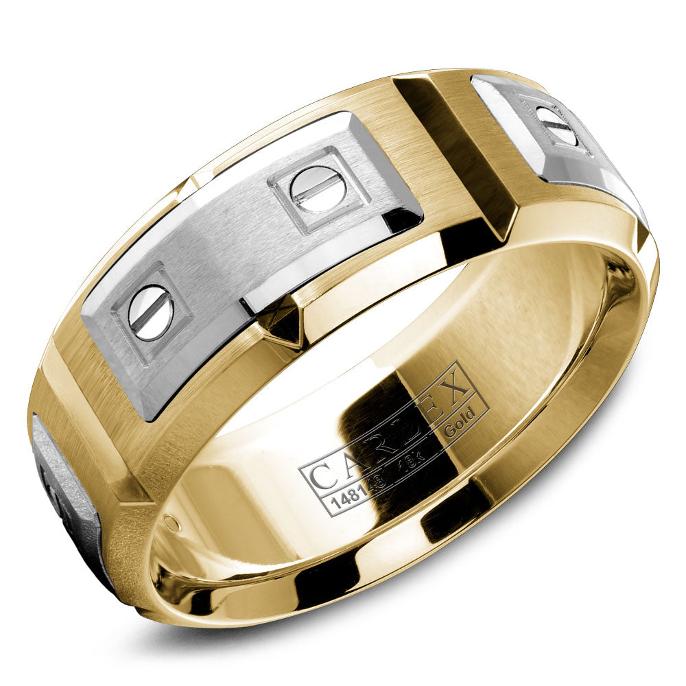 8.00mm Carlex Wedding Band in W&Y Gold