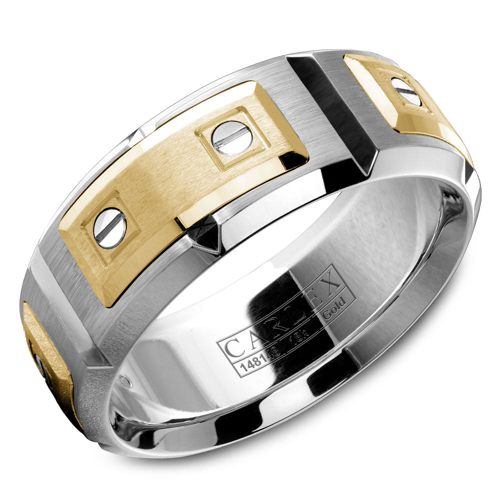 8.00mm Carlex Wedding Band in Y&W Gold