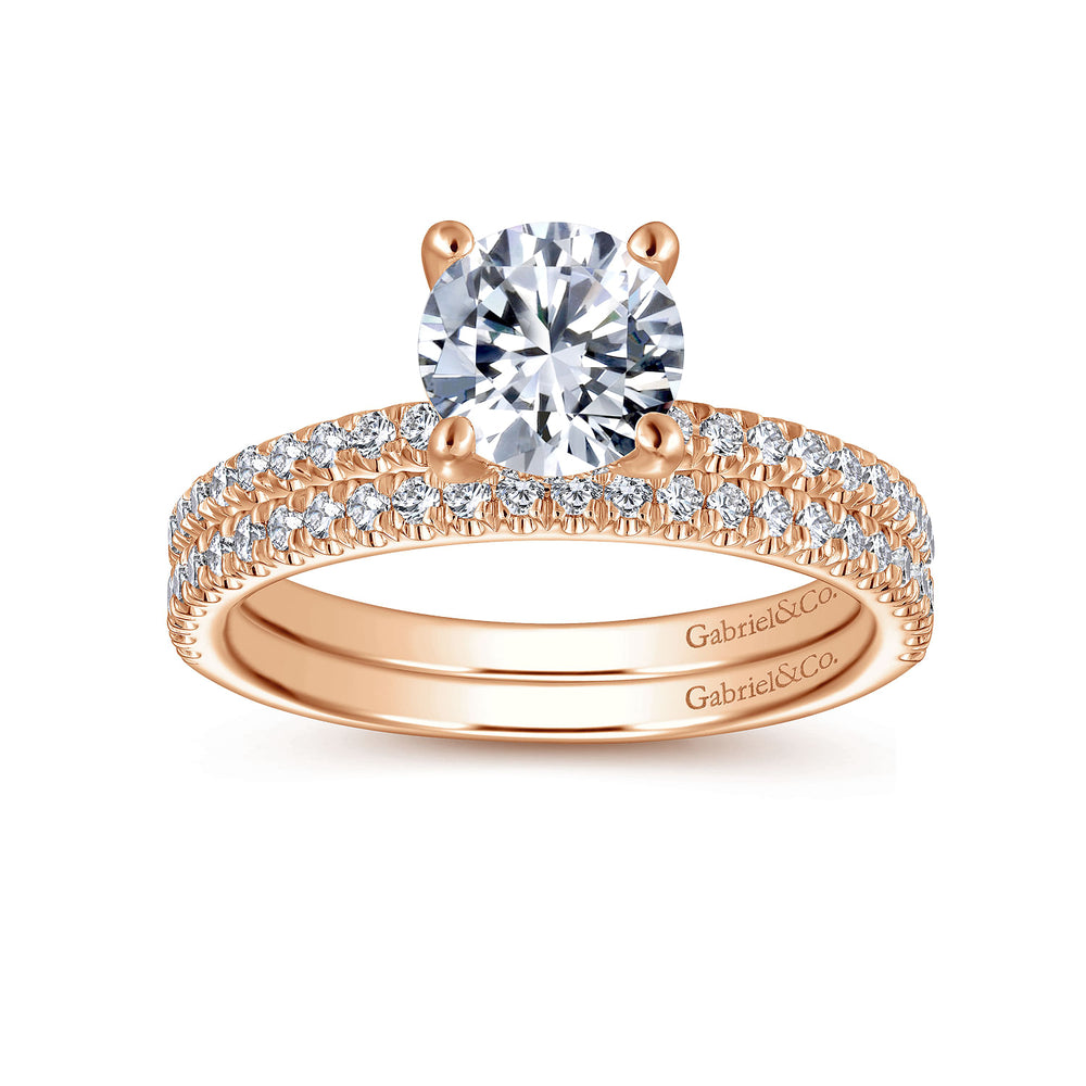 14K Rose Gold Matching Diamond Wedding Band