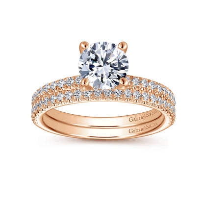 14K Rose Gold Matching Diamond Wedding Band