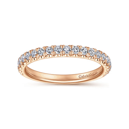 14K Rose Gold Matching Diamond Wedding Band