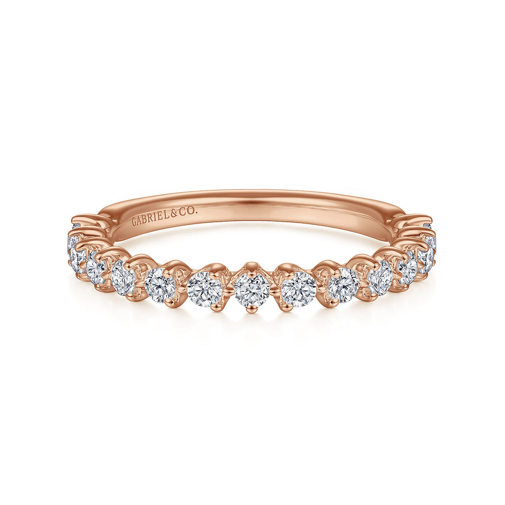 14K Rose Gold Diamond Matching Wedding Band